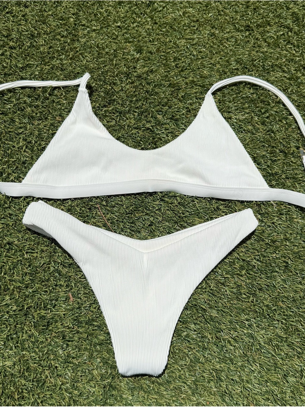 Kulani Kinis x Hannah Meloche Ribbed White Bikini Set